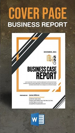 Business Report Cover Page Design in MS Word | #coverpagedesign #business #report