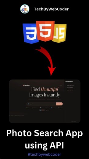 Day 35: How To Build a Photo Search App using API Using HTML, CSS & JavaScript (For Beginner)