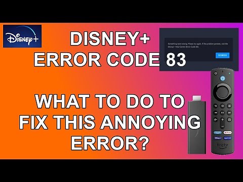 Disney Plus Error Code 83 - What to do on your Firestick to try and fix this error!