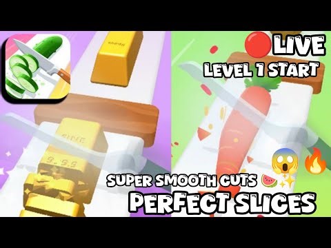 New game live start 😋🔥 PERFECT SLICES Level 1 🍉 Super Satisfying Cutting Gameplay | New Start ASMR 🔥