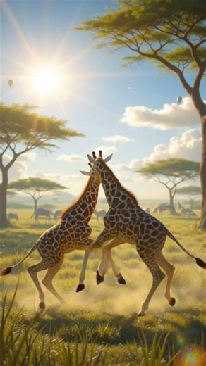 Cutest Baby Giraffe Play Fight! 🦒❤️🦒