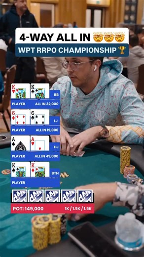 And TWO PLAYERS have KINGS on Day 1A of the WPT Seminole Rock ‘N’ Roll Poker Open Championship at @hardrockholly 😨 #wpt #poker #casino | World Poker Tour (WPT)