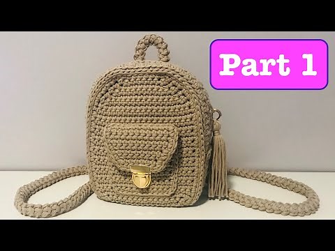 Crochet Backpack, Step by Step, Tutorial - PART 1