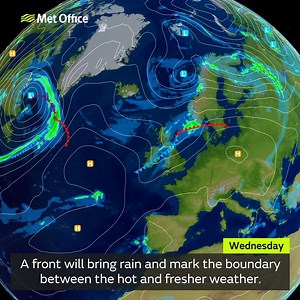 22K views · 185 reactions | Whilst some hot weather is on the way for southern parts this week, further north it'll be fresher and more changeable. Here are the details | Met Office | Facebook