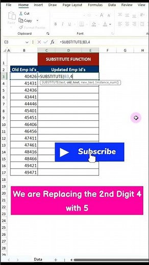 Replace Specific Text in Excel Using SUBSTITUTE Function