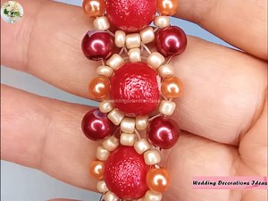 5.7K views · 498 reactions | How to Make Easy Red Combination Bridal Bracelet | Wedding Decoration Ideas | Facebook