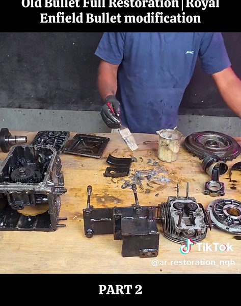 Part 2: Old Bullet Full Restoration | Royal Enfield Bullet modification #amazing #abandoned #restoration #motorcycle #restored