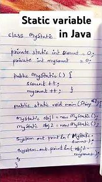 Static variable in Java ( tamil )