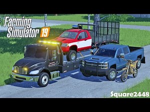 Repoing A Landscape Truck & Silverado | Power Toys | New Tow Trucks | FS19