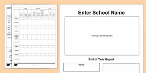 End of Year School Report Template