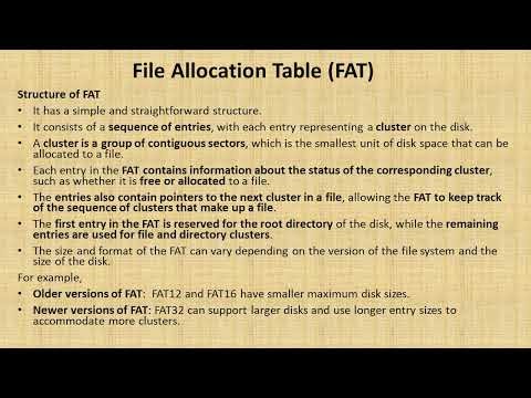 FAT File allocation table