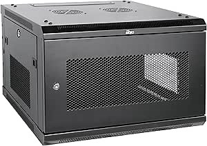 Tecmojo Elite Collection 6U Wall Mount Server Cabinet IT Network Rack Enclosure Lockable Mesh Door and side panels, 19 inch Deep, Black to store computer, pdu, media 80kg/176lb