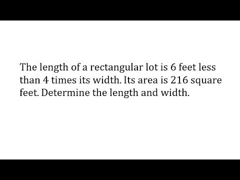 Quadratic Formula App: Find the Length and Width of a Rectangle Given the Area