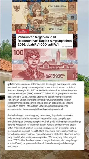 pemerintah ubah Rp 1000 jadi Rp 1 apakah kalian setuju ?#youtubeshorts #menkeu #purbaya #fypシ゚viral