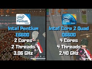 Pentium E6600 vs Core 2 Quad Q6600 on PUBG Lite + ATI Radeon HD 5450
