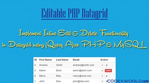 Data Table Inline Editing using jQuery, Ajax, PHP and MySQL - CodexWorld