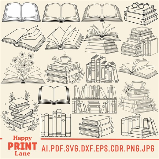 Open Book SVG, Stack of Books Svg, Bookshelf Svg, Open Book Icon, Floral Book Svg, Books With Flowers Svg, Reading Book Svg, Book Lover Svg - Etsy