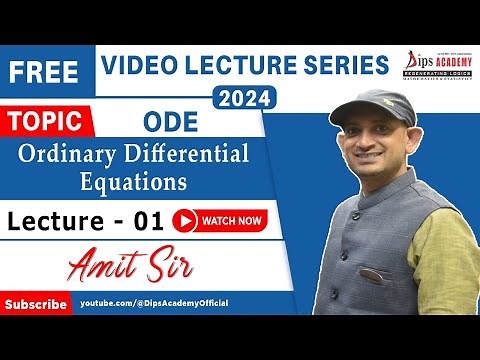 ODE Lecture 01 by Amit Sir | Free Video Lecture Series | Ordinary Differential Equations