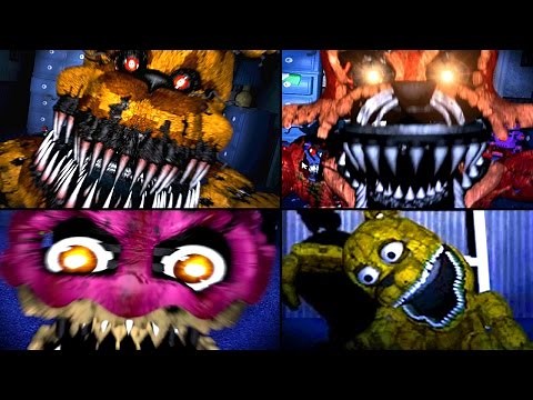 ALL JUMPSCARES Five Nights At Freddy's 4 (FNAF 4 Jumpscares)