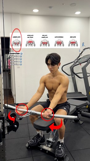 🔽시티드 로우(Seated Row) 그립별 자극 차이 5가지🔽 🔸5 Seated Row Grips for a Wider & Thicker Back🔥 1️⃣언더그립 시티드 로우 (Underhand Seated Row) - 손바닥을 위로 향해 당기면 광배근 하부(Lower Lats)와 이두(Biceps) 개입이 증가해 등 하단 두께를 만드는 데 효과적입니다. 2️⃣와이드 그립 시티드 로우 (Wide-Grip Seated Row) - 어깨보다 넓게 잡고 벌리듯 당기며 광배근 상부(Upper Lats)와 중부 승모근(Mid Traps)을 강하게 자극해 등 상부 폭과 입체감을 키웁니다. 3️⃣클로즈 그립 시티드 로우 (Close-Grip Seated Row) - 손을 좁게 잡아 몸통 가까이 당기면 광배근 중·하부(Mid/Lower Lats)가 깊게 수축되어 등이 두껍고 길어 보이는 효과가 있습니다. 4️⃣기본 너비 시티드 로우 (Standard-Grip Seated Row) - 가장 