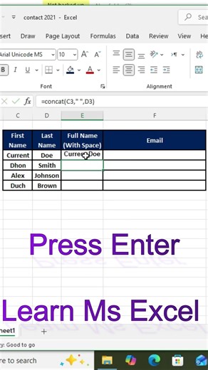 How to create employees email addresses in excel| Insert Email Address in Excel Sheet Easily