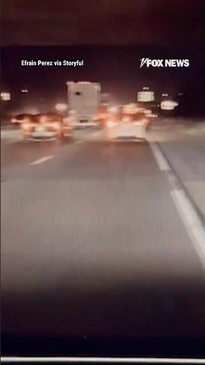 HIGHWAY HORROR: Footage captures the moment a truck plunges off an overpass
