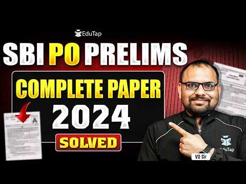 Complete SBI PO prelims Previous Year Question Paper 2024 Solved