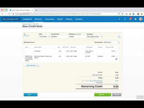How to create a Credit Note in Xero