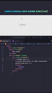 3.4K views · 863 reactions |  Simple Modal Box using XOR ‍ Create...