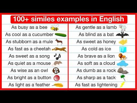 100+ similes list 🤔 | What is a simile? | List of similes in English | Learn with examples