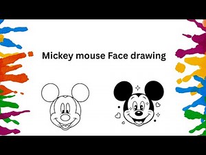Mickey Mouse Drawing | Easy Step by Step Tutorial for Kids| How to Draw a mickey Face Drawing