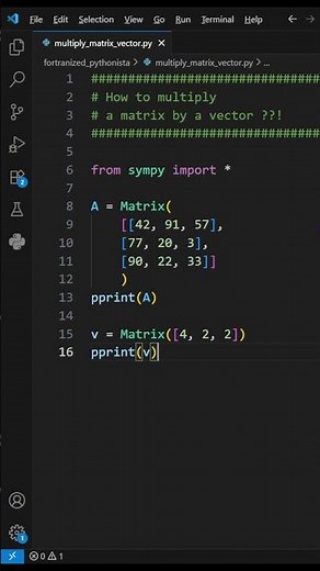 How to multiply a matrix by a vector #python