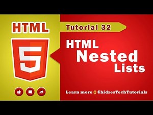 HTML Nested Lists | How to Nest Lists in HTML | How to create Sub list in HTML - HTML Tutorial 32 Video Lecture | Crash Course for Software Development (English)