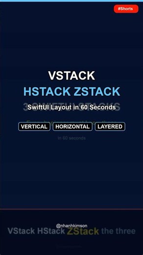 VStack, HStack, ZStack — SwiftUI Layout in 60 Seconds #Shorts