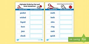 Alphabet Ordering Cut and Stick Worksheet