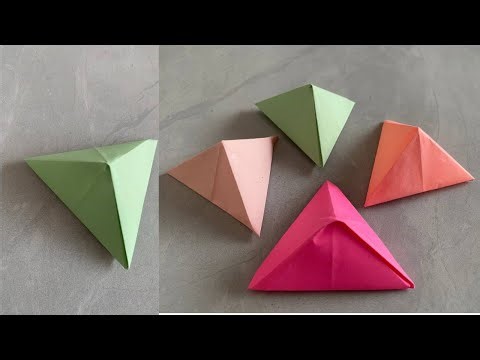 How to make 3D paper pyramid📐 #3d #pyramid #diy #paper #colors #origami #papercraft #colors
