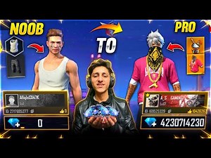 Free Fire Noob Account To *Pro* Challenge 😍| Buying 20,000 Diamonds In 8 Minutes- Garena Free Fire