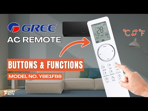 Gree AC Remote Buttons & Functions (Model No:YBE1FB8) | Heat Pump Remote Guide