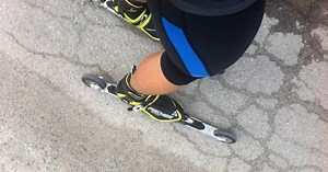 Rollersafe rollerskis incorporate wireless disc brakes