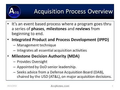 DoD Acquisiton Process Overview