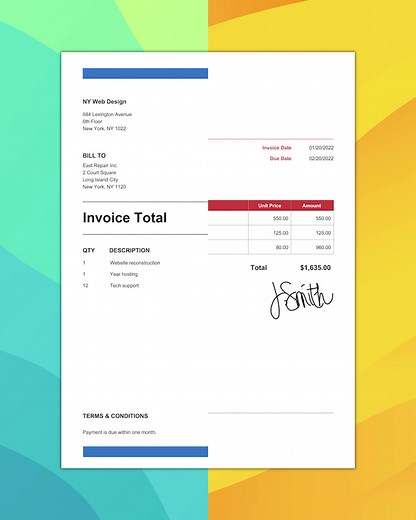 100 Free Invoice PDF Templates | Print & Email