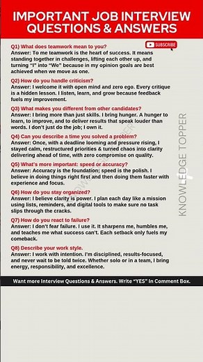 8 Most Important Job Interview Questions and Answers