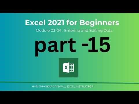 Excel Tutorial Part 15 | Enter & Edit Data in Excel | Autofill, Copy-Paste, and Editing Cells