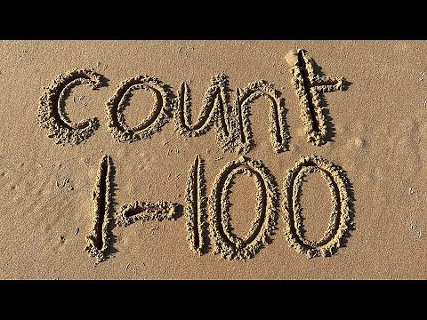 Count to 100 One Hundred | 0, 1 - 100 Numbers Written in Sand | Home School Kinder Learning Fun Math