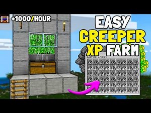 Easy Creeper Farm in Minecraft Bedrock 26 - 1.21 (Full Tutorial)