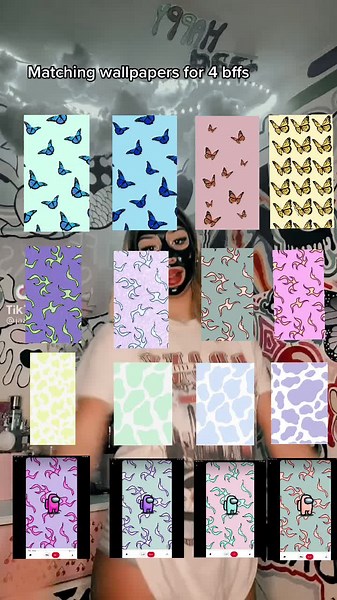 Cute Matching Wallpapers for 4 Besties