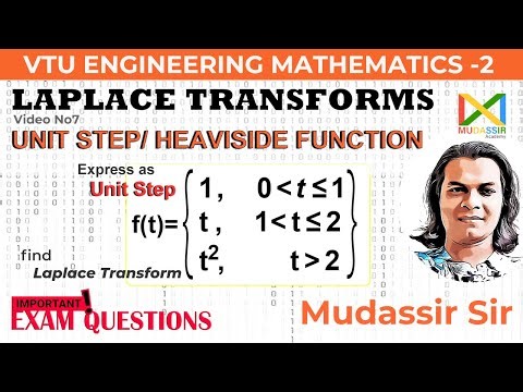 VTUM2|Laplace transform of unit step or Heaviside function important vtu exam problem