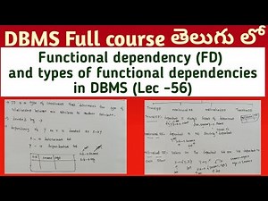 functional dependency and types of functional dependencies in DBMS | SRT Telugu Lectures |