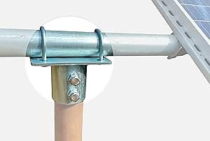 Solar Panel Array Mounting Bracket Top Cap for 2" (2 3/8" OD) Pipe or Pole Ground Mount Universal DIY