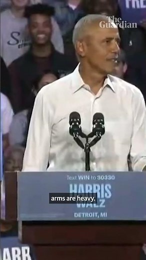 Barack Obama raps Eminem’s Lose Yourself at Detroit rally #obama #eminem #uselection2024